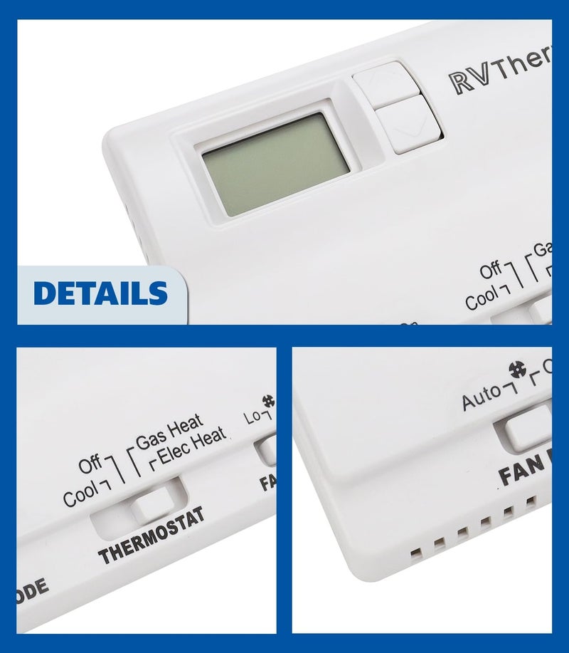 USTAR Upgraded RV 6536A3351 Digital Thermostat Compatible with Coleman Mach, Wall-Mounted, White, Two-Stage Digital Thermostat Fit for Heat Pump & Gas Furnace - Image 3